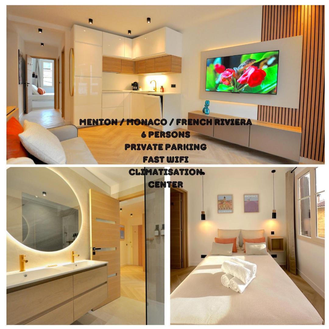 Monaco # Menton - 6 Persons - 2 Bedrooms - Full Renovated - Private Parking - Hypercenter - Clim - Beach And Sun Мантон Екстер'єр фото